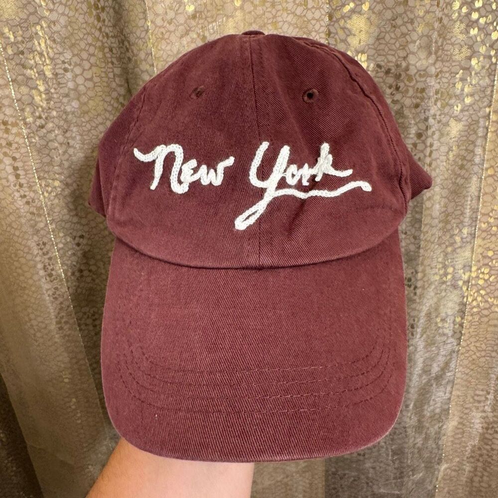 Abercrombie & Fitch Burgundy Maroon New York Baseball Hat O/S